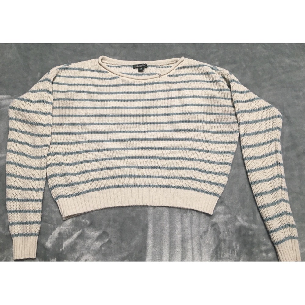 Wild Fable Sweater‎ Womens XSmall Striped Knit Long Sleeve Cropped Pullover
